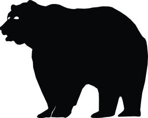 Black Bear Silhouette Clipart for Wildlife and Nature Design Projects

