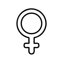 Female Symbol Icon in Minimalistic Design, vector