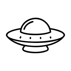 Fototapeta premium Flying Saucer Outline Illustration, icon, vector 