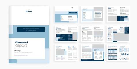 Editable Annual Report and business brochure design template