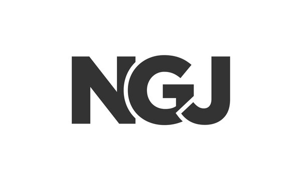 NGJ logo design template with strong and modern bold text. Initial based vector logotype featuring simple and minimal typography. Trendy company identity.