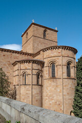 Apse and lower tower of the Church of Saints Vicente, Sabina, and Cristeta in Avila, Spain