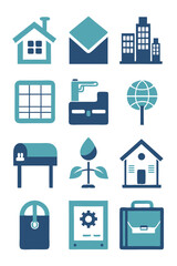 Business, Real Estate and Growth Vector Icon Illustration