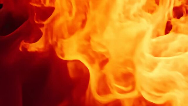 Dynamic rising flames: intense fire movement in high resolution