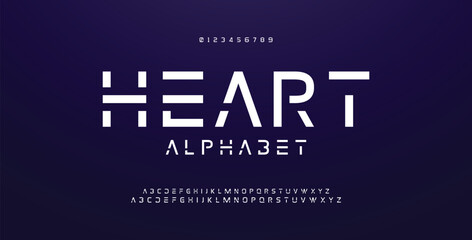 Design Modern abstract digital alphabet font. Minimal technology typography, Creative urban sport fashion futuristic font and with numbers. vector illustration.