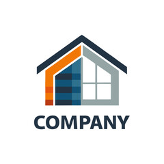 Modern House Logo: Construction, Real Estate, and Building