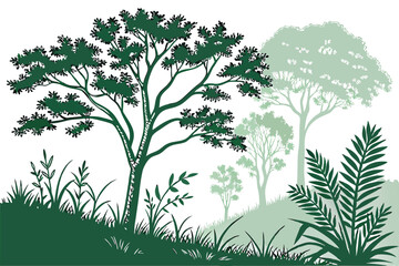 Obraz premium 12 Cherry blossom trees, pink petals, watercolor illustration, delicate branches, spring scene, botanical art, soft pastel colors, minimalist style, Japanese-inspired, sakura blossoms, elegant composi