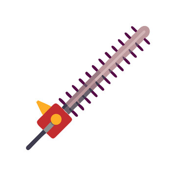 flat style hedge trimmer tool clip art preview