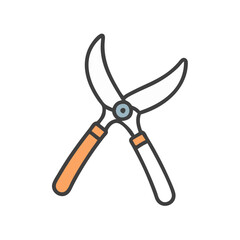 Isolated garden shears icon for pruning on black