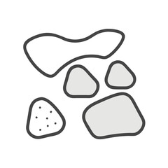 Abstract Shapes on Black Background, Minimalist Vector Illustration