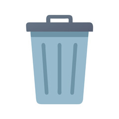 Light Blue Trash Can with Lid Illustration