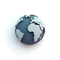 Naklejka premium Stylized 3D Model of Earth Globe on White Background