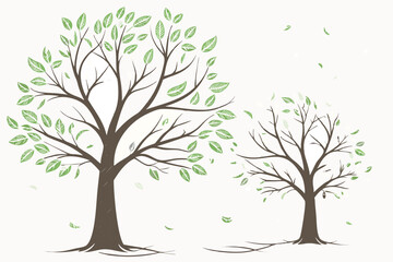 Obraz premium 12 Cherry blossom trees, pink petals, watercolor illustration, delicate branches, spring scene, botanical art, soft pastel colors, minimalist style, Japanese-inspired, sakura blossoms, elegant composi