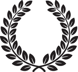 Black Leaf Wreath Vector Illustration For Awards And Celebrations Graphic Element