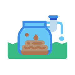 Septic tank illustration with grass on a black background