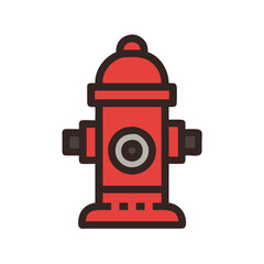 Red Fire Hydrant Illustration on Black Background
