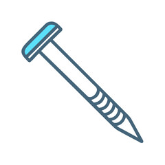 Cartoon Nail Illustration on Black Background for Construction