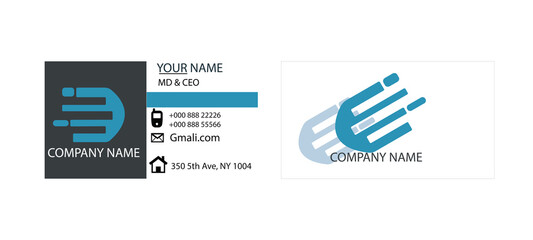 Modern and Sleek Business Card Design Template for Corporate Branding, Business Card Layout, Minimal Branding Template, Corporate Identity Design.