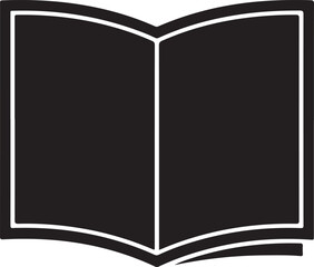 Simple Black And White Open Book Vector Graphic For Education And Reading Resources