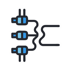 Three Power Adapters connected with a Common Output
