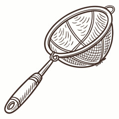 Isolated on white, a magnifying glass is a metal tool with a lens to magnify objects for search