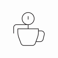 Coffee cup time icon vector sign