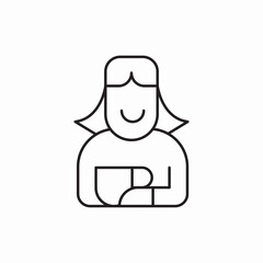 girl drinks coffee tea icon vector sign