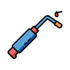 Torch icon with flame on black background