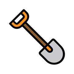 Colorful Shovel Illustration for Construction, Gardening and More