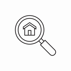 Property search tool icon vector sign