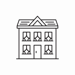 Residential apartment complex icon vector sign