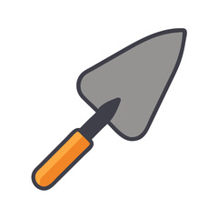 Cartoon illustration of a trowel on a black background