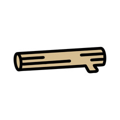 Illustration of a cut log on a black backdrop