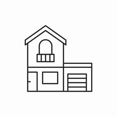 House with garage icon vector sign