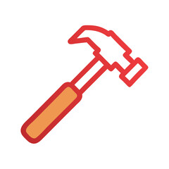 Isolated hammer illustration on black background for designs