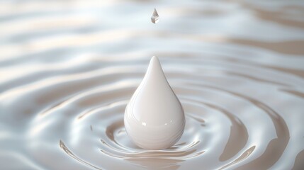 Serene Milk Drop: A Study in Purity and Tranquility