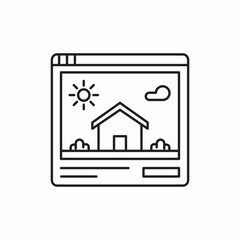 frame picture home icon vector sign