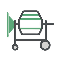 Concrete Mixer Minimalistic Icon Vector Graphic Illustration