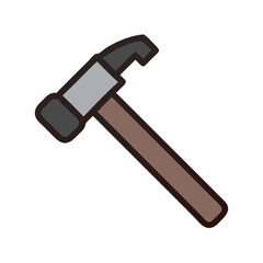 Cartoon Claw Hammer Isolated on Black Background