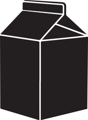 Simple Minimalist Black Milk Carton Box Food And Drink Container Vector Design