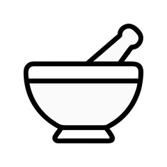 Mortar and Pestle Icon - Pharmacy and Medicine