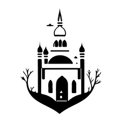 Mystical Architectural Silhouette Illustration