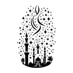 Enigmatic Silhouette: Islamic Design with Stars