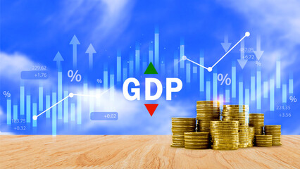 GDP business concept, GDP Gross Domestic Product Gross Domestic Product GDP improvement concept,...