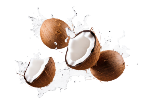 PNG Coconuts food white background freshness.