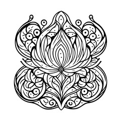 Abstract Floral Composition - Black and White