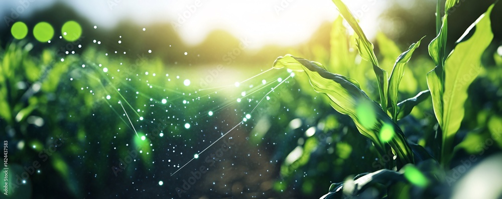 Poster Innovative technology connecting data points in a sustainable green field