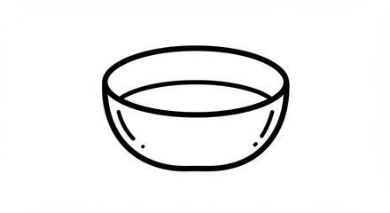 Simple Line Art Bowl: Empty Vessel, Clean Design.