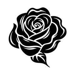 This is a stylized black and white flower illustration, perfect for:

 Tattoo designs
 Stickers or decals
 T-shirt prints
 Laser cutting or engraving patterns