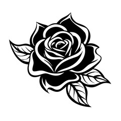 Fototapeta premium This is a stylized black and white flower illustration, perfect for:Tattoo designs Stickers or decals T-shirt prints Laser cutting or engraving patterns